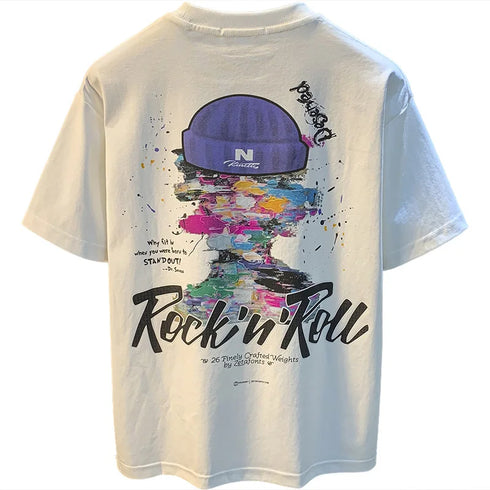 Premium Men's Short Sleeve T-Shirt – 2025 Trendy Embroidered & Printed Casual Top, Breathable & Elastic